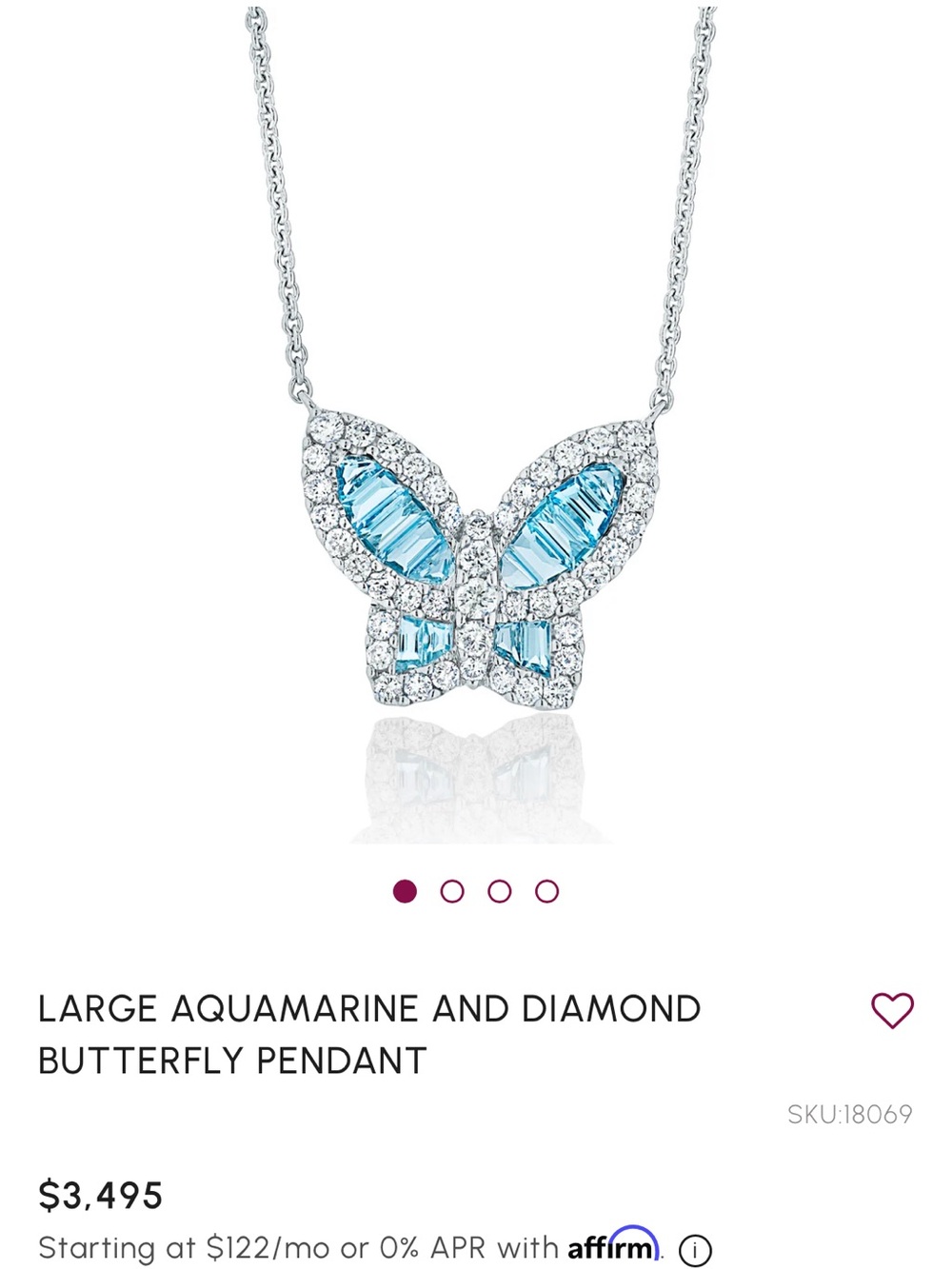 Nicole Rose Jewelry Large Aquamarine Butterfly